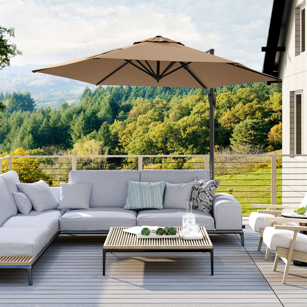 9-Foot Cantilever Patio Umbrella with Vented Sun-Protective Canopy
