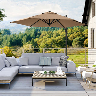 9-Foot Cantilever Patio Umbrella with Vented Sun-Protective Canopy