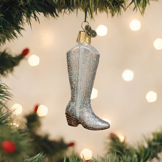 Glittered Boot Ornament – Sparkling Holiday Christmas Tree Decoration