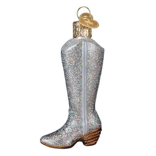 Glittered Boot Ornament – Sparkling Holiday Christmas Tree Decoration
