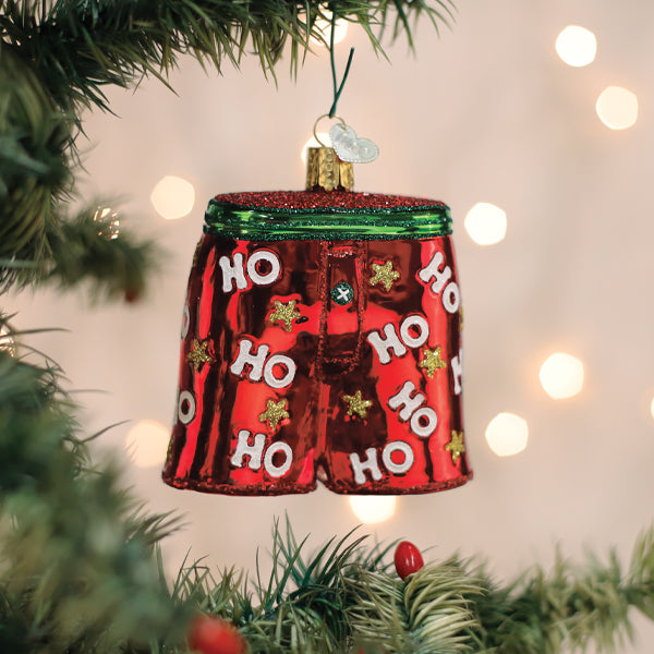 Holiday Boxer Shorts Ornament – Funny Christmas Tree Decoration for Men & Women