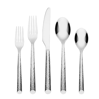 Cambridge Elsa Hammered 20-Piece Flatware Set, 18/0 stainless steel