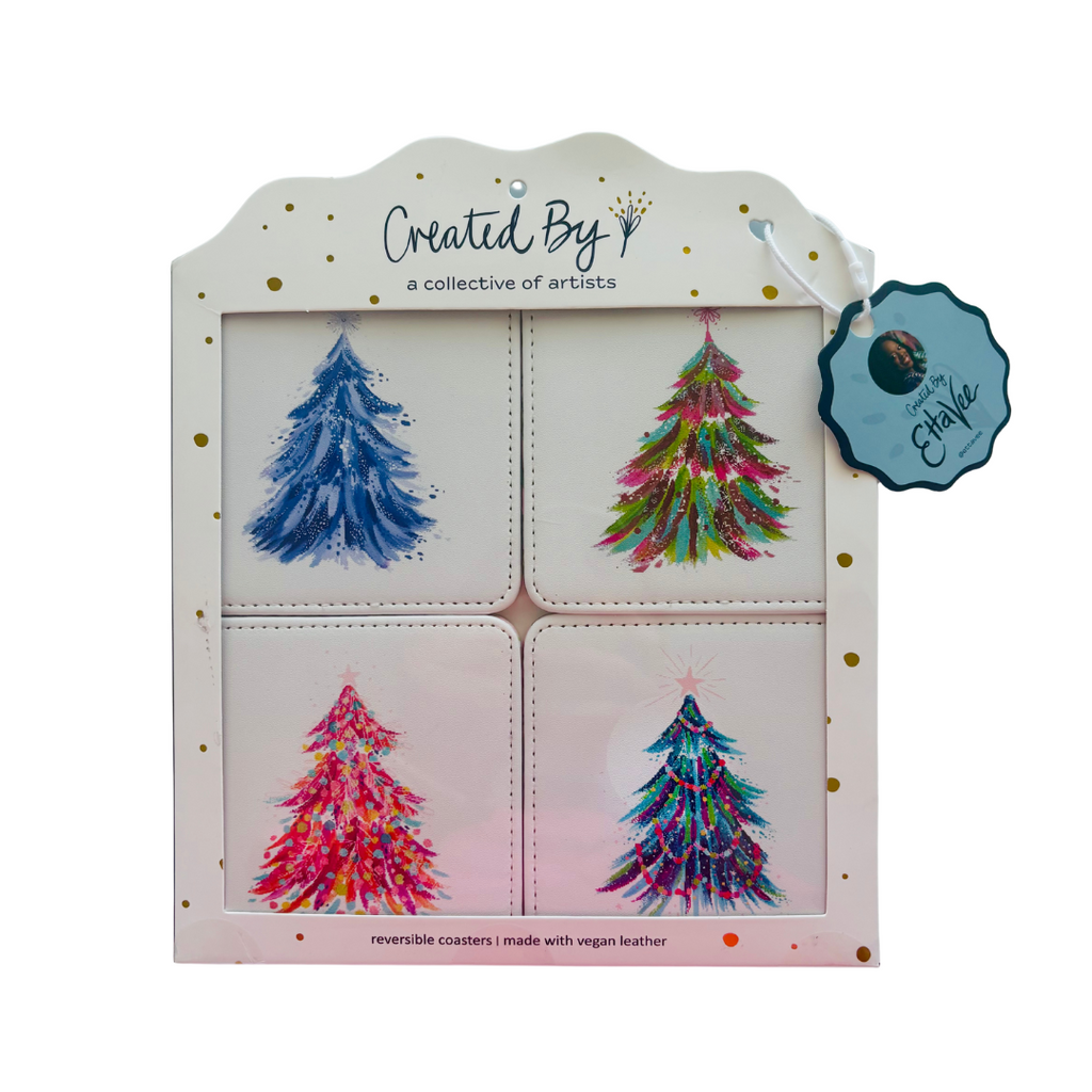 Spruce & Berries Holiday Coasters – Set of 4