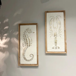 Wood-Framed Coastal Relief Wall Art