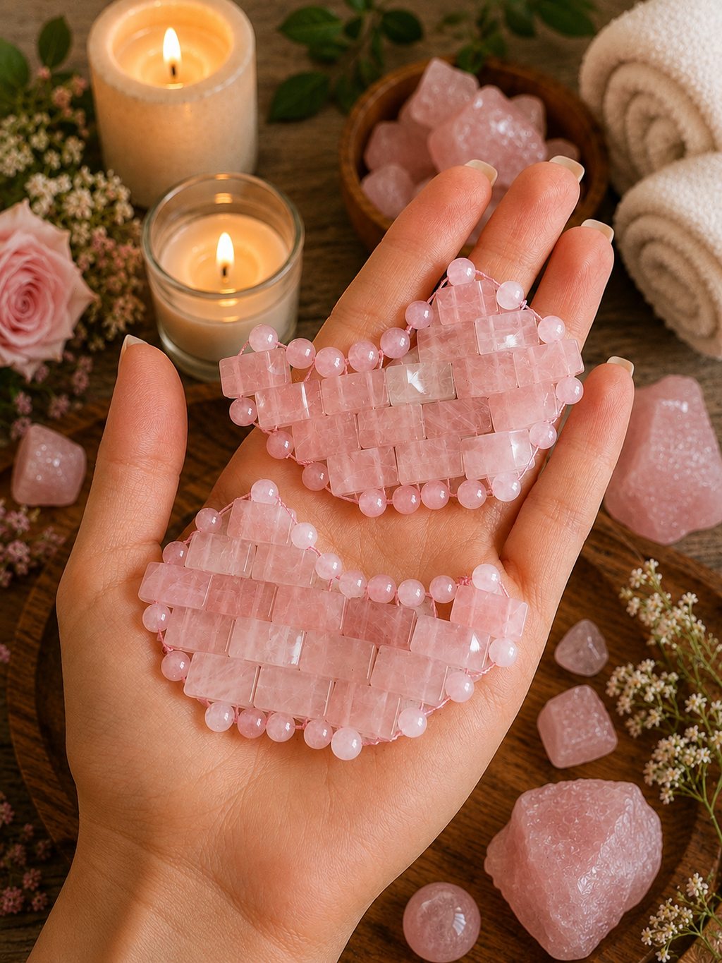 Rose Quartz Under Eye Mask – Cooling Crystal Eye Mask Set