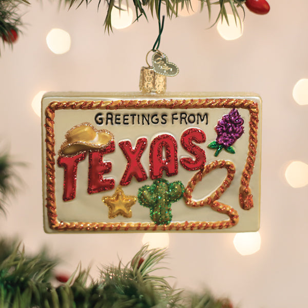 Texas Postcard Ornament – Vintage Lone Star State Christmas Decor