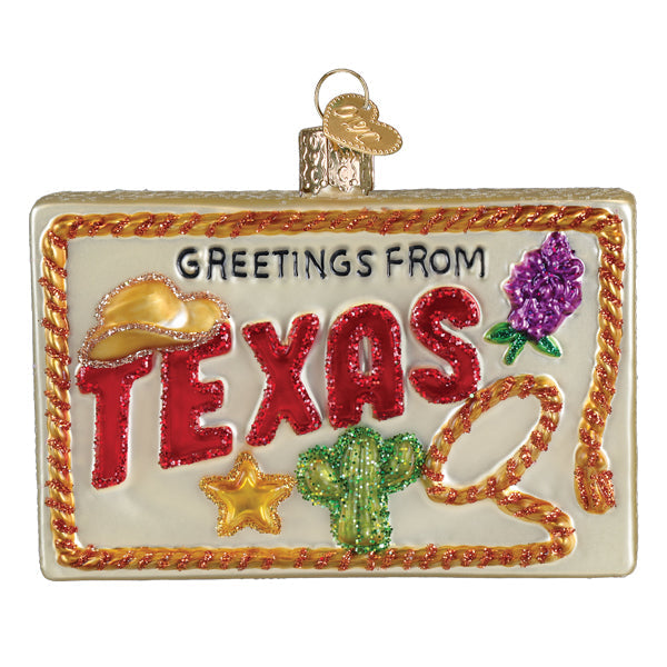 Texas Postcard Ornament – Vintage Lone Star State Christmas Decor