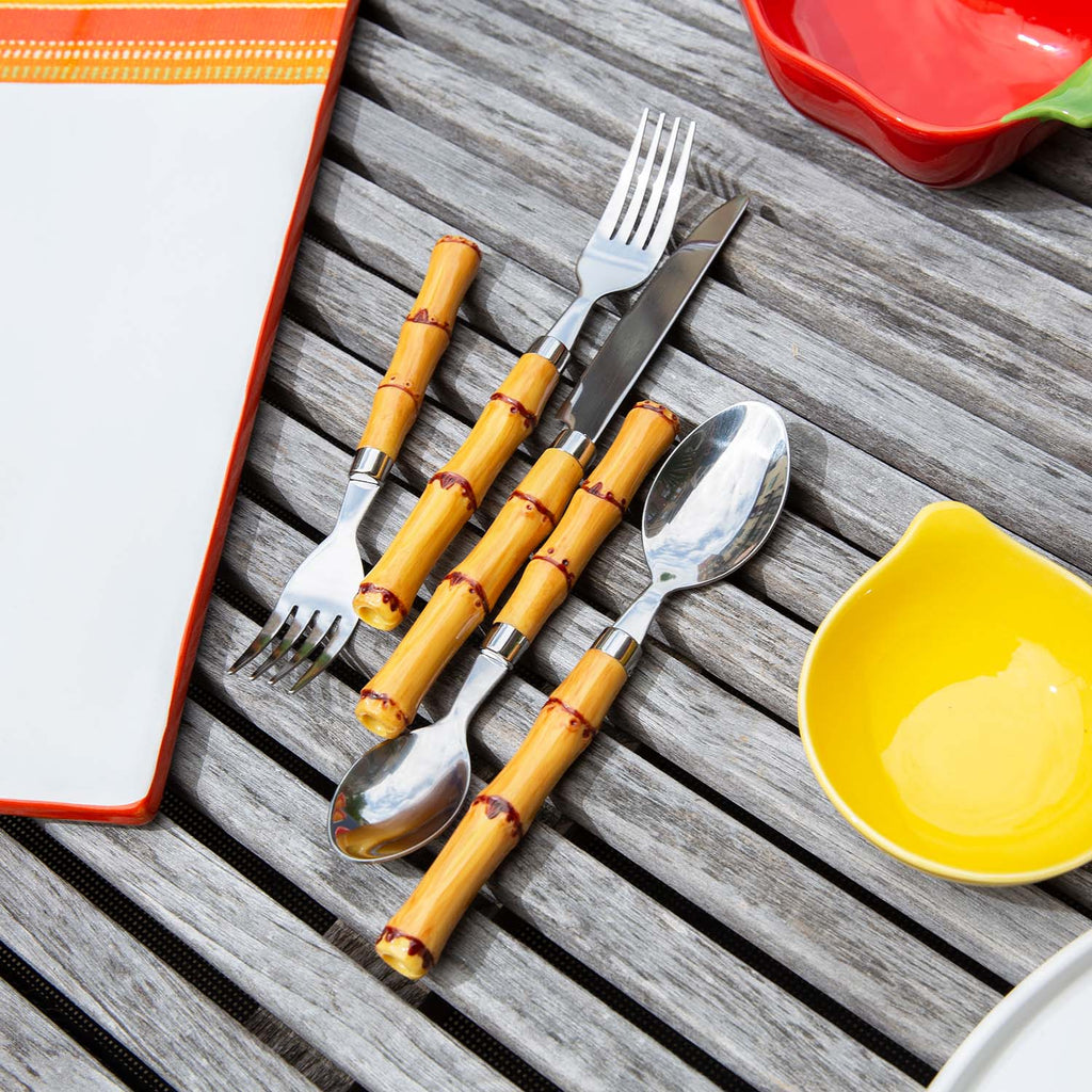 Cambridge Bamboo Plastic Handle 20-Piece Flatware Set, 18/0 stainless steel (view 8)