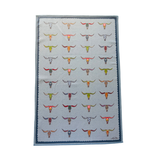 Elegant Longhorn Double-Sided Tea Towel