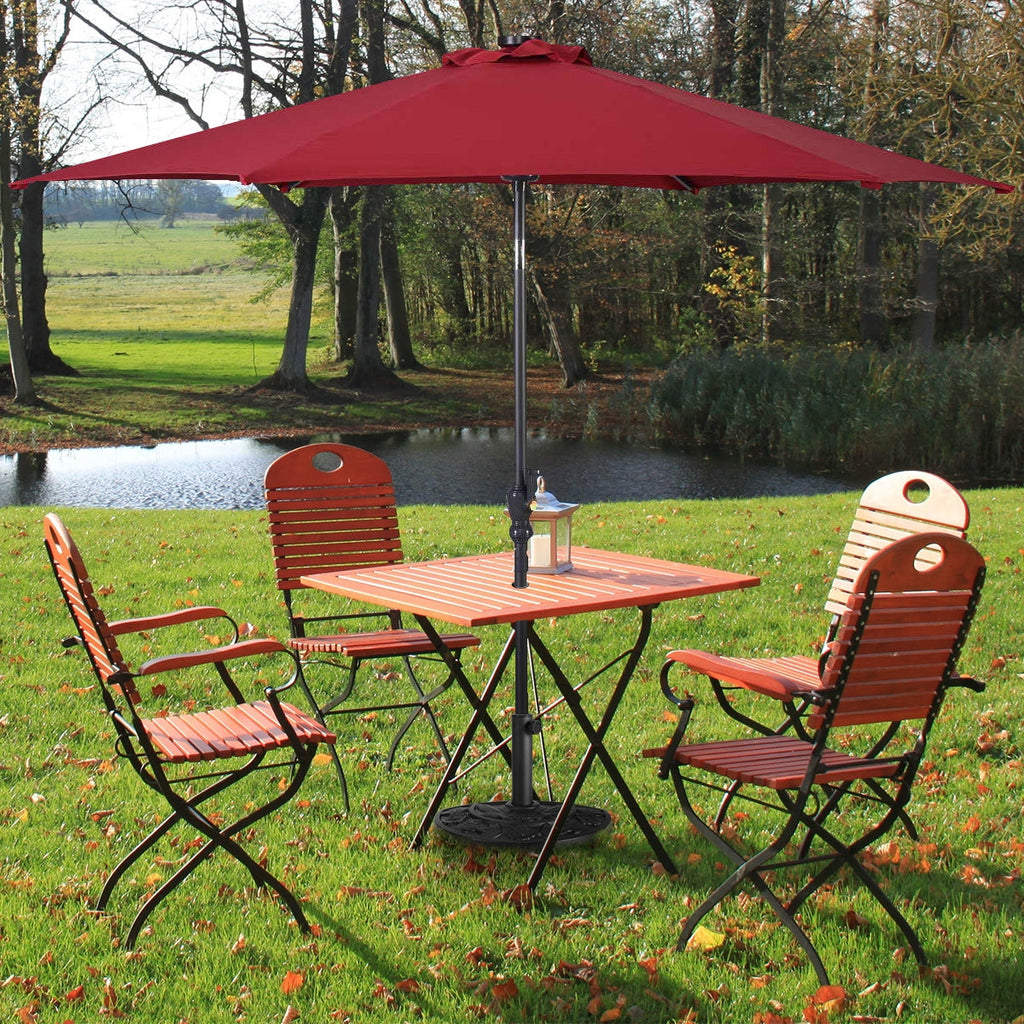 20-Inch Half-Round Resin Patio Umbrella Base – Antique Black