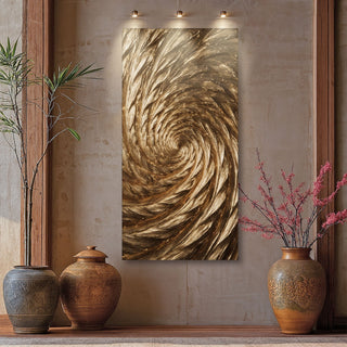 Gold Spiral Abstract Wall Art