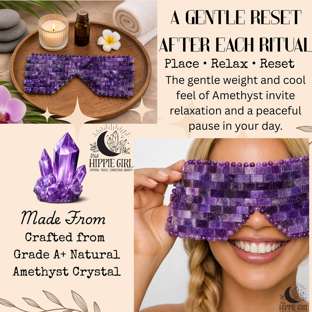 Midnight Amethyst Crystal Eye Mask – Cooling Gemstone Spa Ritual