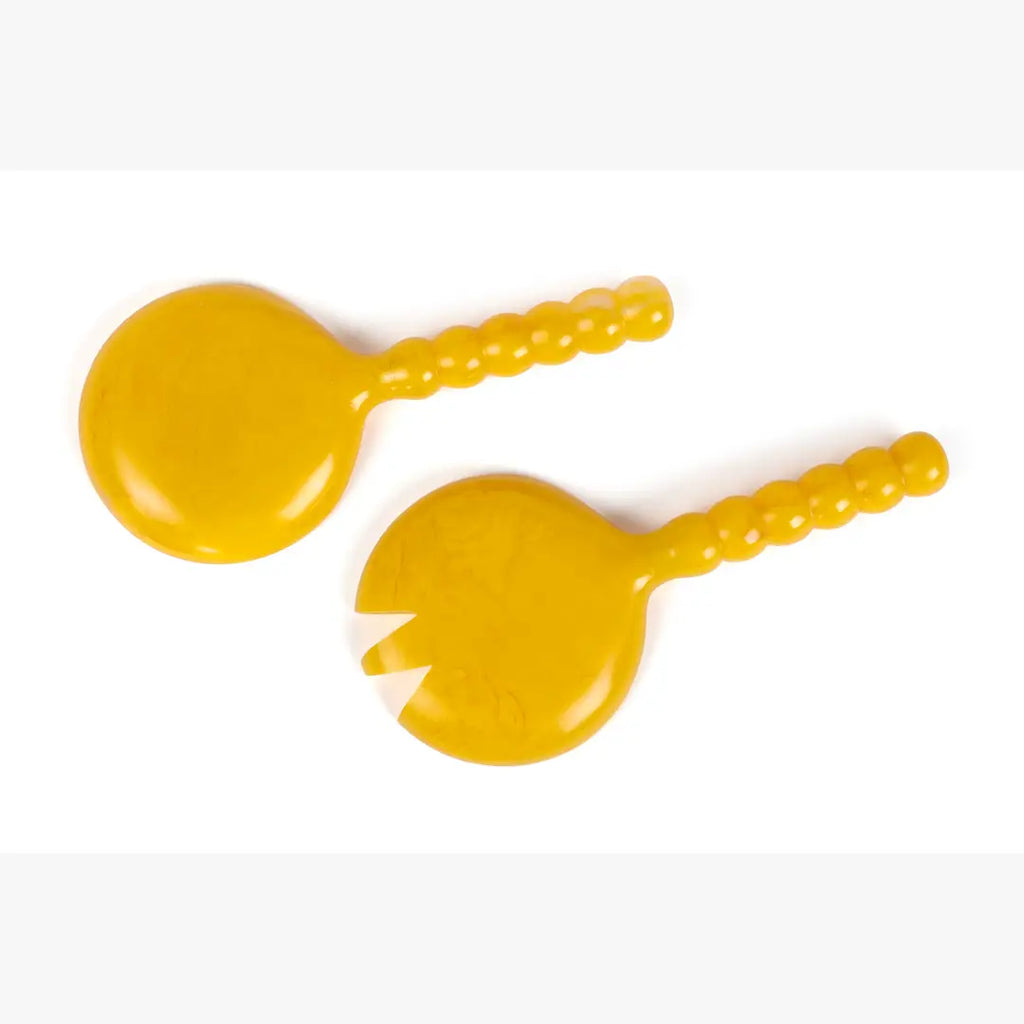 Resin Salad Server Yellow Set of 2
