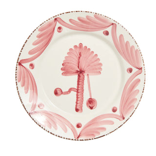 Casa Nuno Blue & White/Pink & White/Green & White Dinner Plate, Palm, Set Of 2