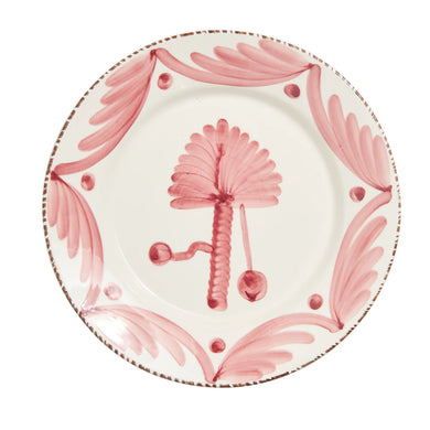 Casa Nuno Blue & White/Pink & White/Green & White Dinner Plate, Palm, Set Of 2