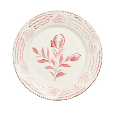Casa Nuno Blue & White/Pink & White/Green & White Dinner Plate, 2 Flowers/Waves, Set of 2