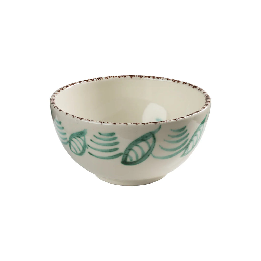 Casa Nuno Bowl, Blue/Pink/Green with 3 Flowers & Vine, Set of 2