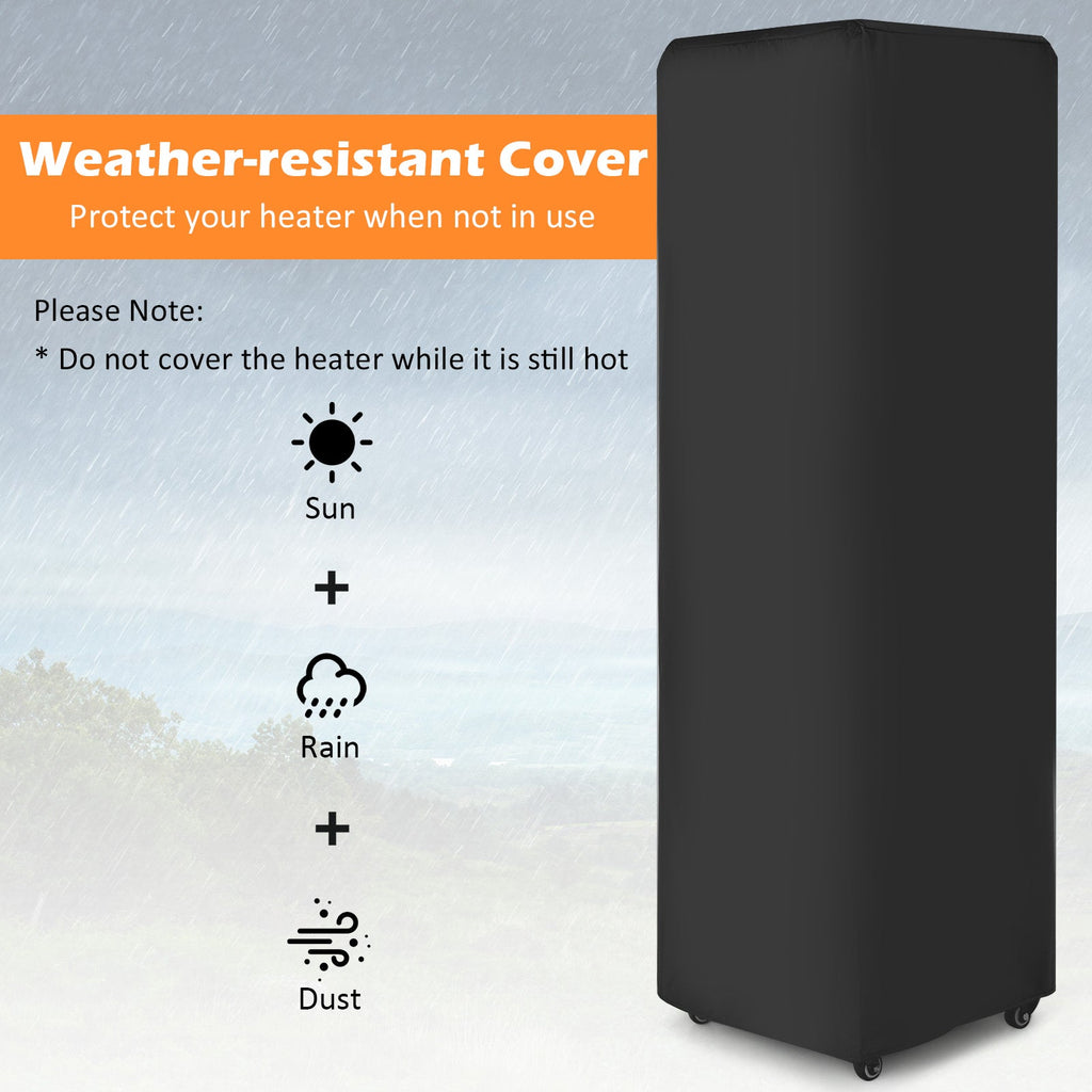 41,000 BTU Propane Patio Heater with Glass Flame Tube and Metal Hood