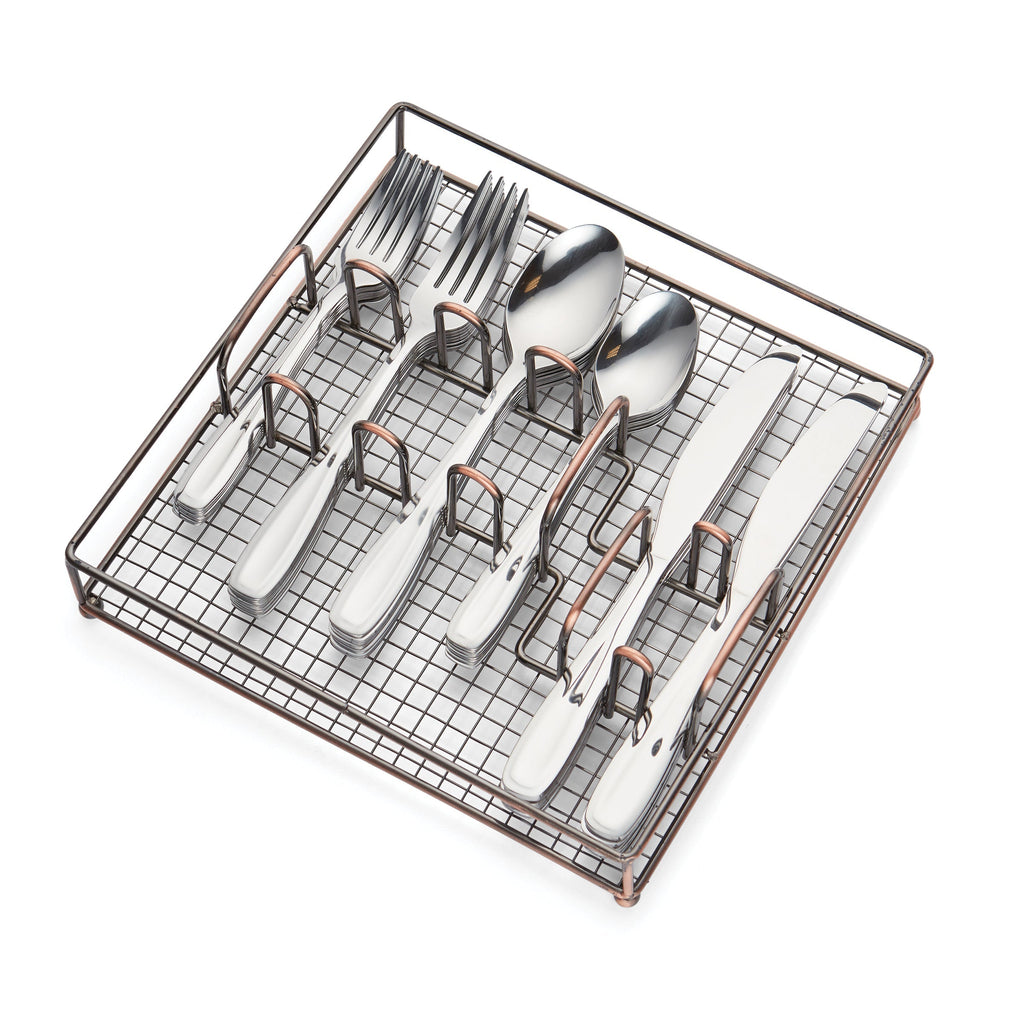 Cambridge Waylen 40-Piece Flatware Set with Rustic Caddy, 18/0 stainless steel (view 3)