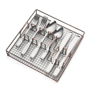 Cambridge Waylen 40-Piece Flatware Set with Rustic Caddy, 18/0 stainless steel (view 3)