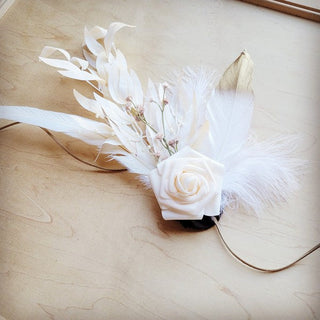 Boho Western Floral Feather Bridal Hat – Statement Wedding Hat