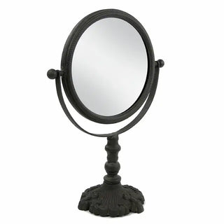 Vintage-Style Cast Iron Tabletop Mirror with Stand