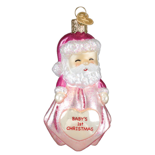 Baby Girl’s First Christmas Santa Lovey Ornament – Personalized Keepsake Gift
