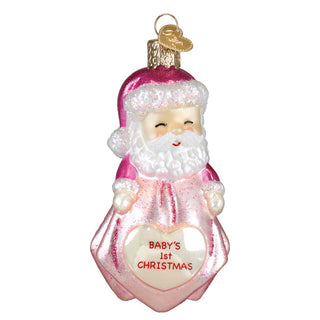 Baby Girl’s First Christmas Santa Lovey Ornament – Personalized Keepsake Gift
