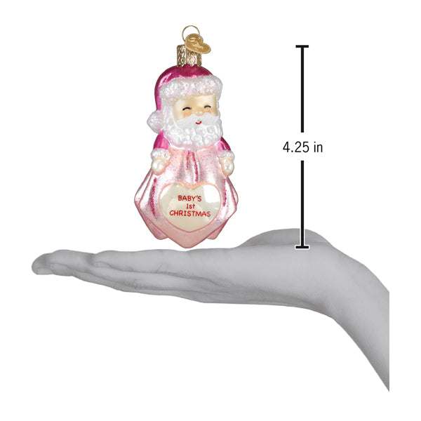 Baby Girl’s First Christmas Santa Lovey Ornament – Personalized Keepsake Gift