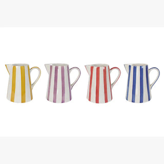 Ceramic Stripe Pitcher Blue