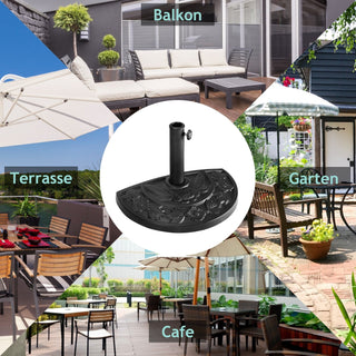 20-Inch Half-Round Resin Patio Umbrella Base – Antique Black
