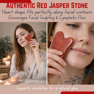 Red Jasper Heart Gua Sha – Natural Stone Facial Sculpting & Massage Tool