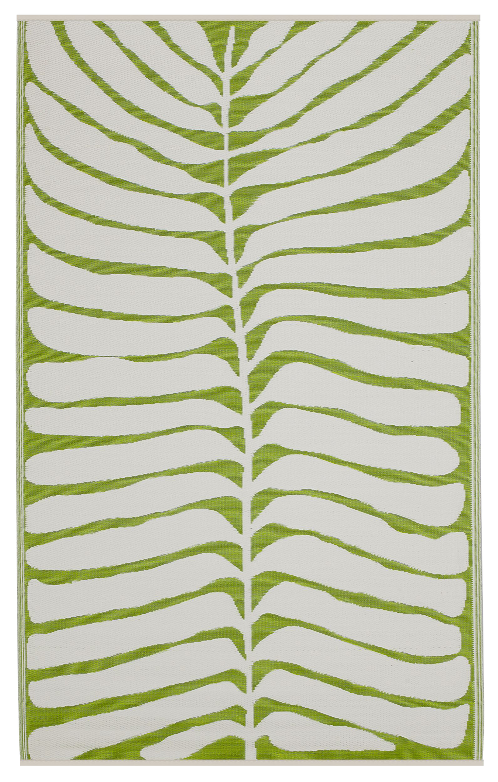 Hilo Green Tropical Leaf Reversible Outdoor Patio Rug