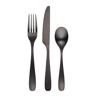 Cambridge Eliana Black Satin 12-Piece Flatware Set, 18/0 stainless steel