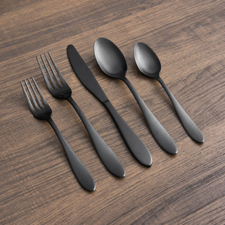 Cambridge Delia Black Satin 20-Piece Flatware Set, 18/0 stainless steel (view 3)