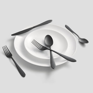 Cambridge Delia Black Satin 20-Piece Flatware Set, 18/0 stainless steel (view 2)