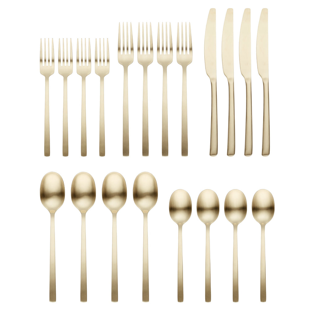 Cambridge Beacon Champagne Satin 20-Piece Flatware Set, 18/0 stainless steel (view 2)