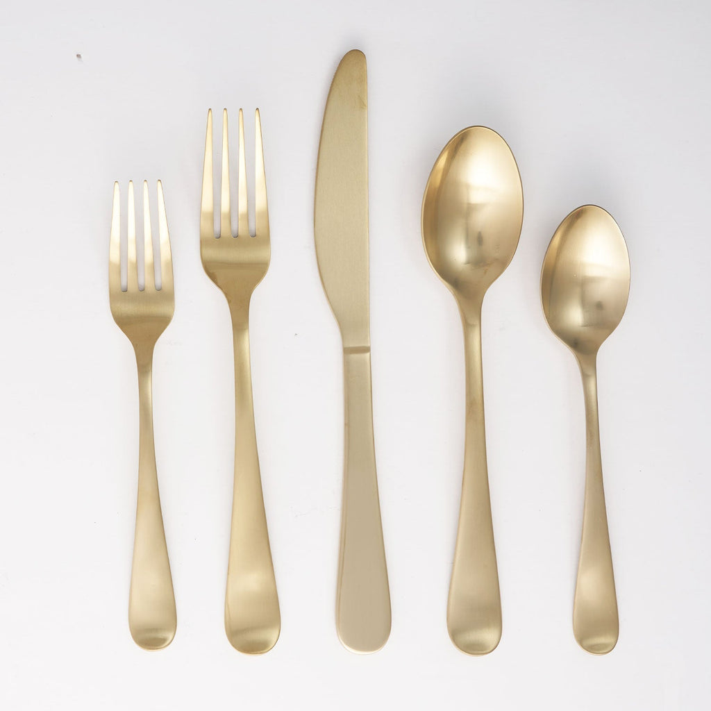 Cambridge Rhiannon Champagne Satin 20-Piece Flatware Set, 18/0 stainless steel