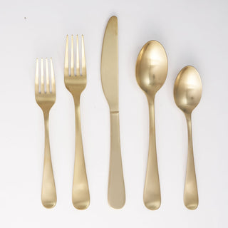 Cambridge Rhiannon Champagne Satin 20-Piece Flatware Set, 18/0 stainless steel