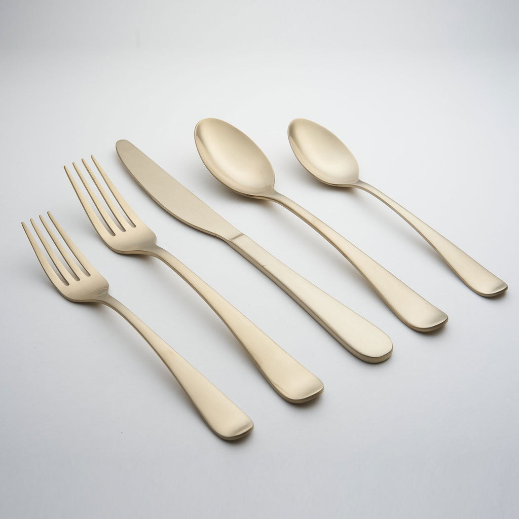 Cambridge Rhiannon Champagne Satin 20-Piece Flatware Set, 18/0 stainless steel (view 3)