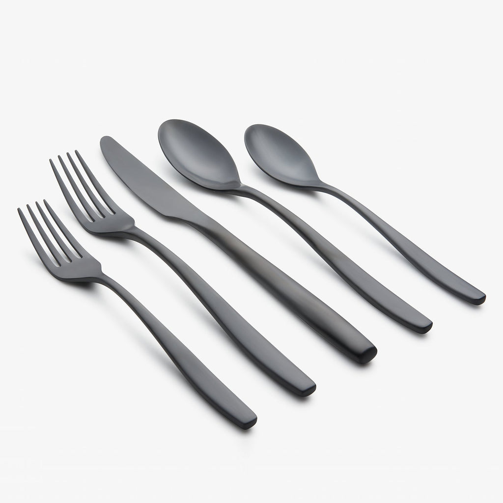 Cambridge Averie Black Satin 20-Piece Flatware Set, 18/0 stainless steel (view 4)