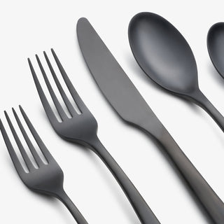 Cambridge Averie Black Satin 20-Piece Flatware Set, 18/0 stainless steel (view 5)