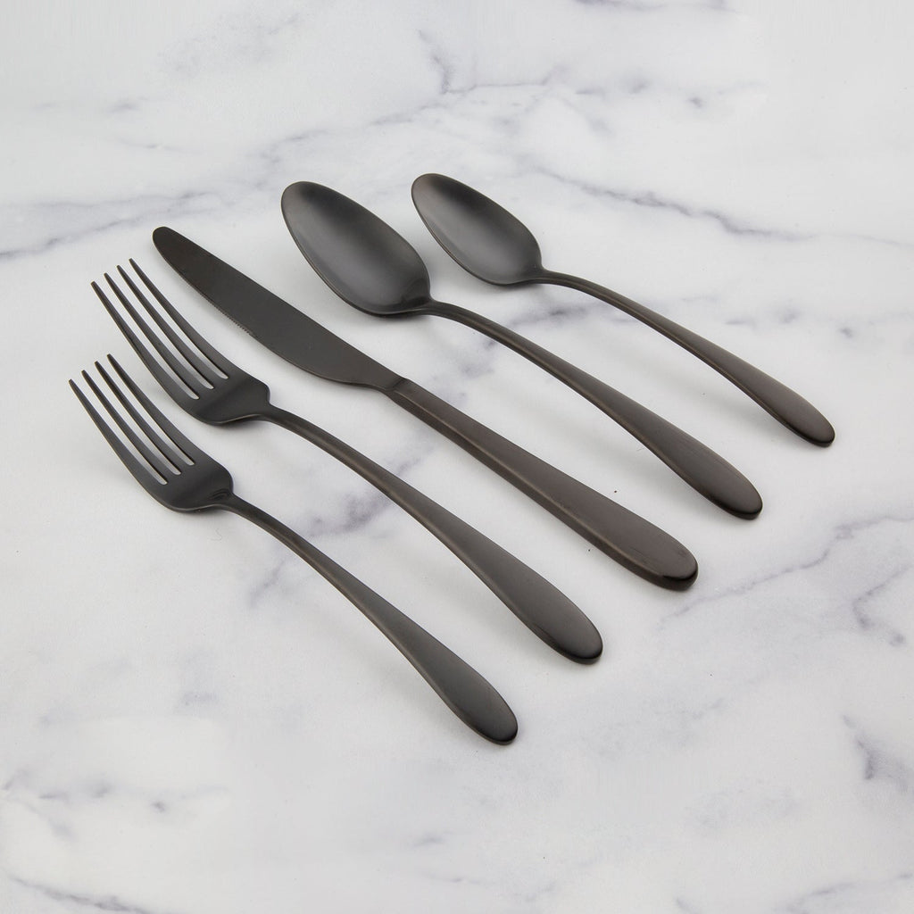 Cambridge Poet Black Satin 20-Piece Flatware Set, 18/0 stainless steel (view 5)