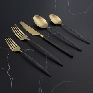 Cambridge Gaze Black Champagne Satin 20-Piece Flatware Set, 18/0 stainless steel (view 9)