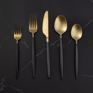 Cambridge Gaze Black Champagne Satin 20-Piece Flatware Set, 18/0 stainless steel (view 7)