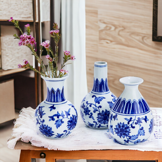 Mediterranean Canton Chinoiserie Porcelain Vases – Hand-Painted