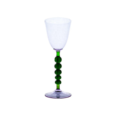 Palazzo Round Wine Glass, Turquoise & Green/Lavender & Green, Set of 4