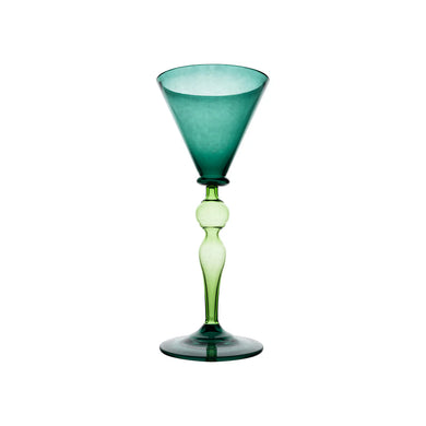 Palazzo Wine Glass, Turquoise & Green/Lavender & Green, Set of 4