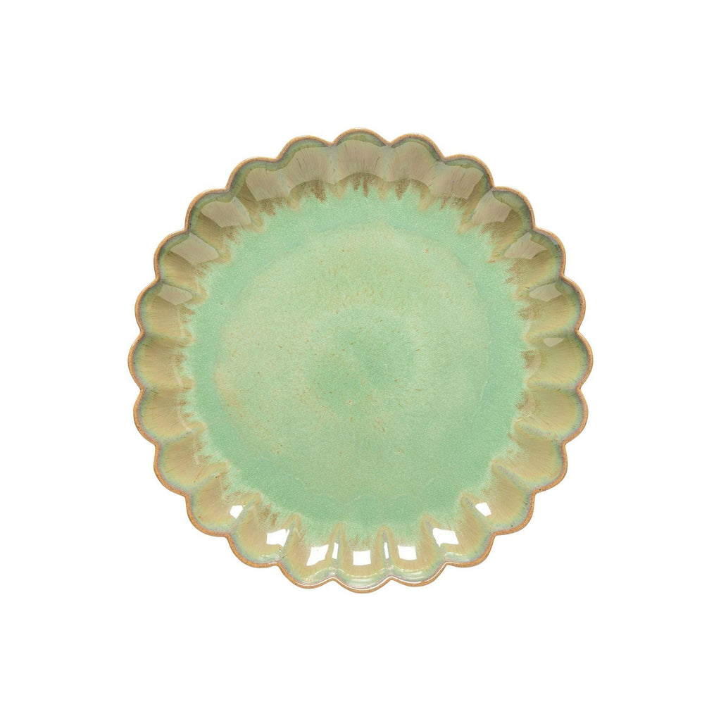 COSTA NOVA – Casafina Marrakesh Dinner Plate, White/Green – Stylish Two-Tone Ceramic Plate