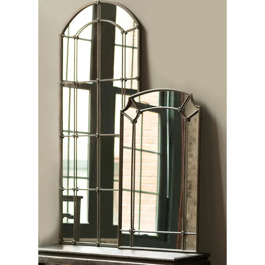 Vintage-Style Tall Cast Iron Wall Mirror